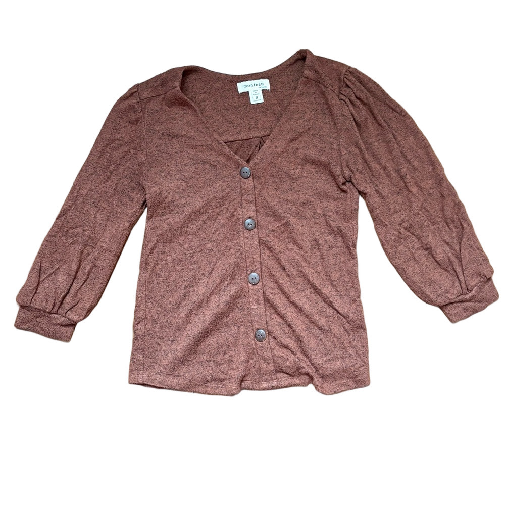 Monteau Rust Button-Up Cardigan